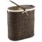Casafield Oval Laundry Hamper with Lids and Removable Liner Bags, Woven Water Hyacinth 2-Section Laundry Basket Sorter for Clothes and Towels
